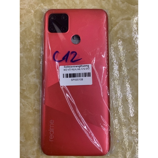 Bộ vỏ Oppo Realme C12 full gồm lưng, sườn, phím bấm, kính camera
