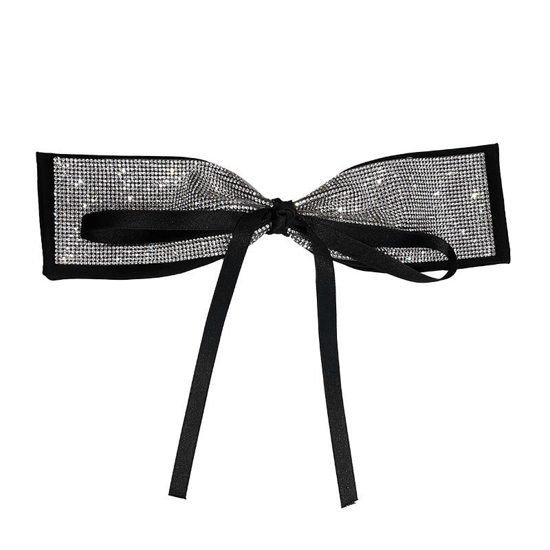 Kẹp Tóc Nơ Lớn Màu Đen Lấp Lánh 2022