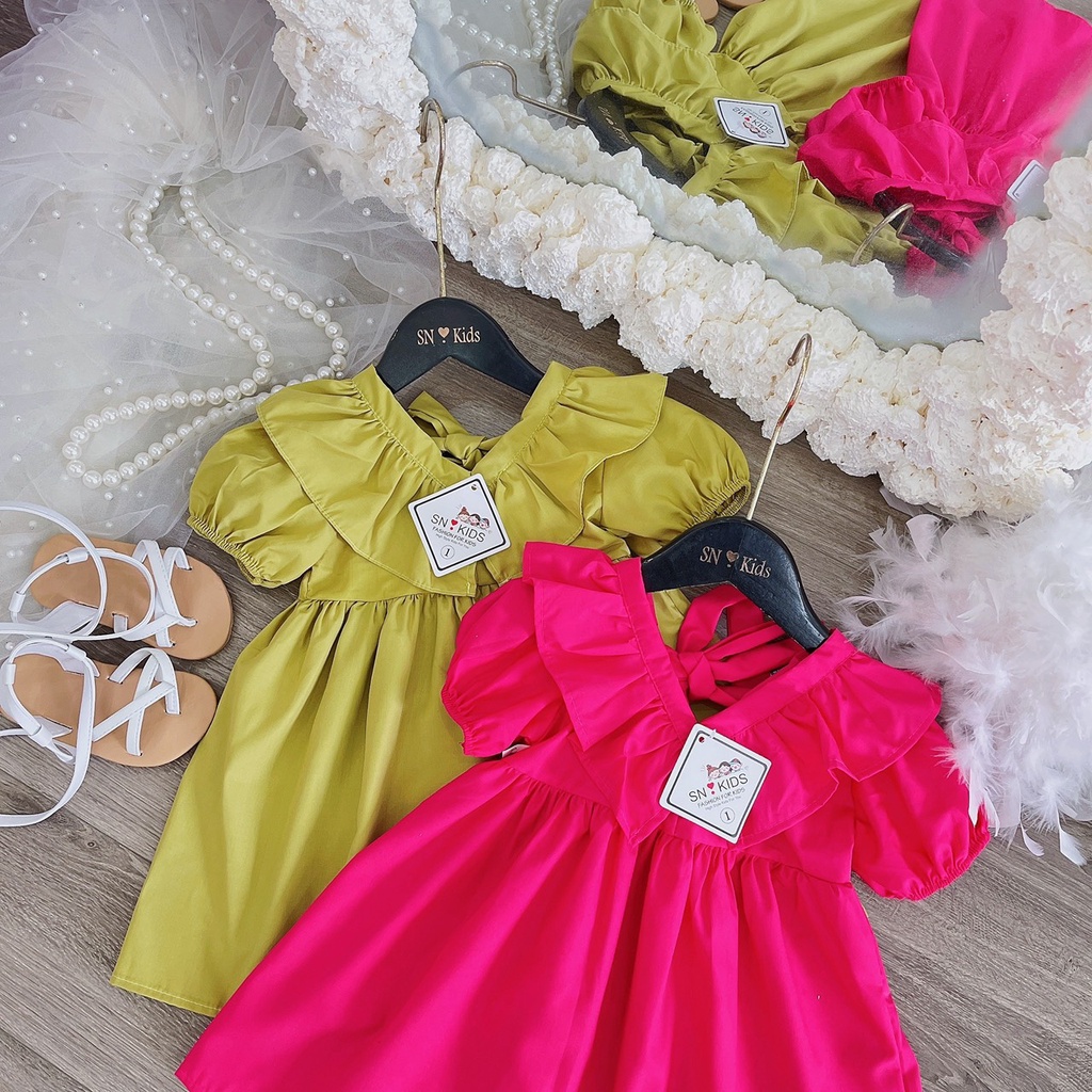 VAY53 - Váy bé gái, váy thô cộc tay cho bé gái từ 8-28kg,  richkid123