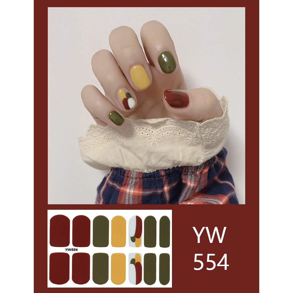 Set 14 nhãn dán NailNina trang trí móng tay độc đáo YW517-556
