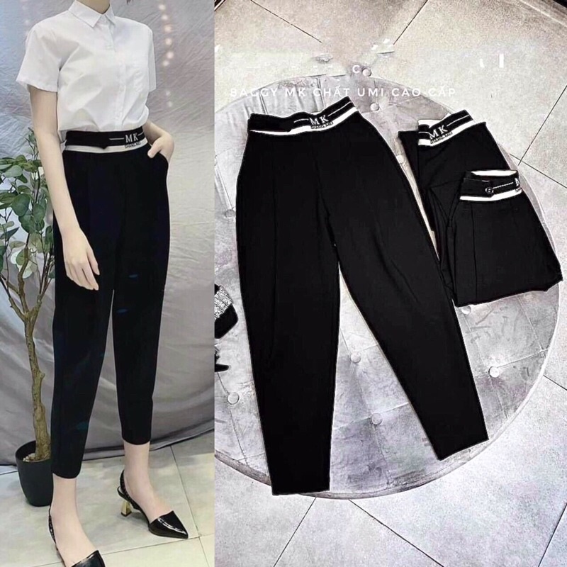 Quần baggy nữ lưng chun  quần bom lỡ chất liệu umi hàn co giãn 4 chiều cao cấp