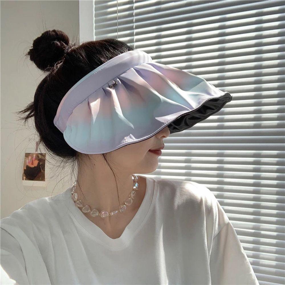 Mũ Rộng Vành Chống Tia UV Màu Gradient Phong Cách Hàn Quốc Thời Trang Cho Nữ