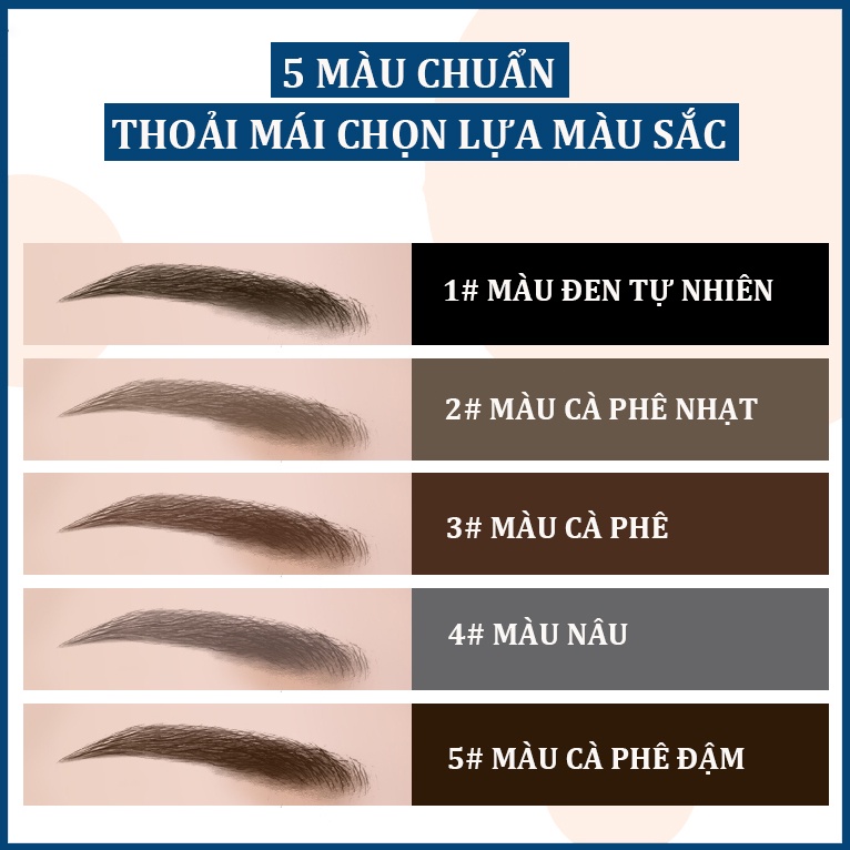 Chì kẻ mày 2 đầu, Chì kẻ lông mày cao cấp bền màu chống nước với 5 màu tùy chọn hỗ trợ trang điểm