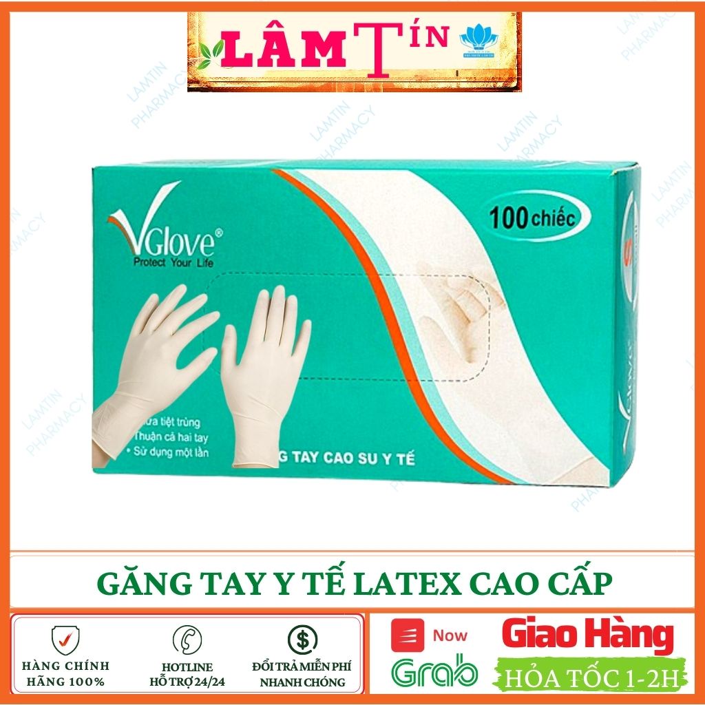 Găng Tay y Tế Vglove Có Bột Và Không Bột Hàng Chính Hãng ( Hộp 100 Cái )