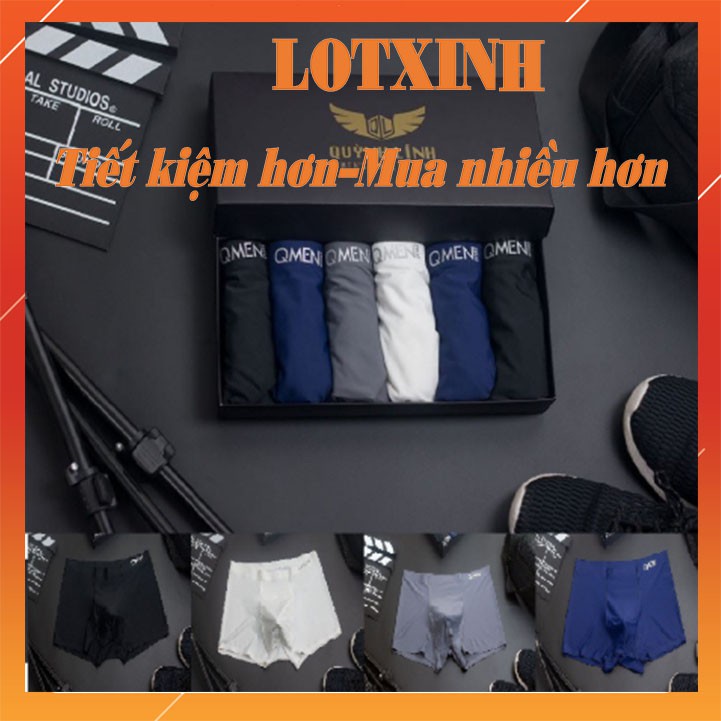 Quần lót đùi nam thun lạnh cao cấp QMEN Sịp boxer kháng khuẩn không đường may LOTXINH