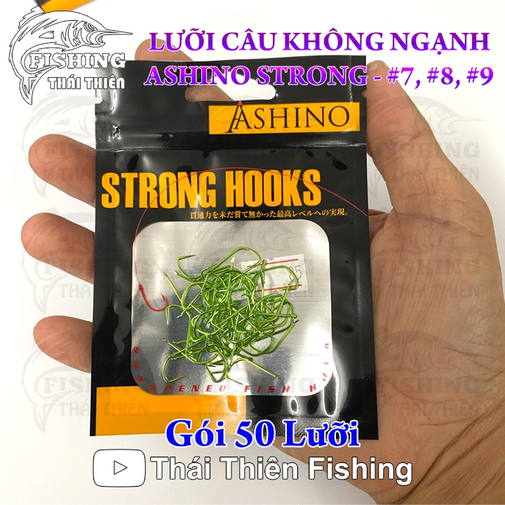 Lưỡi Câu Cá Không Ngạnh Ashino Strong Hooks Chuyên Săn Hàng Gói 50 Lưỡi