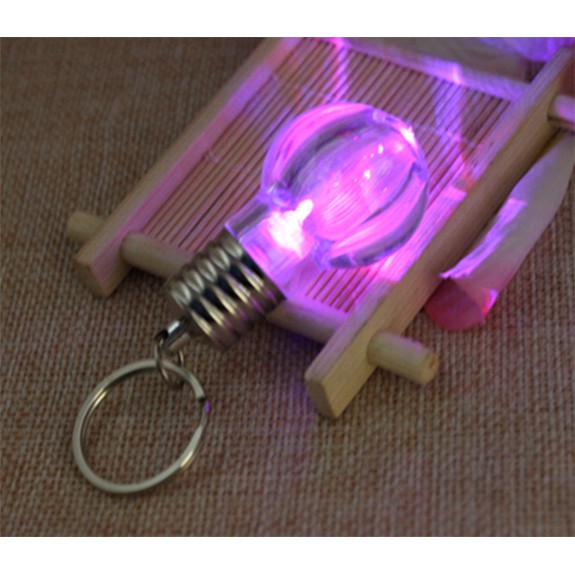 Móc khóa bóng đèn có led 7 màu (Trong suốt)