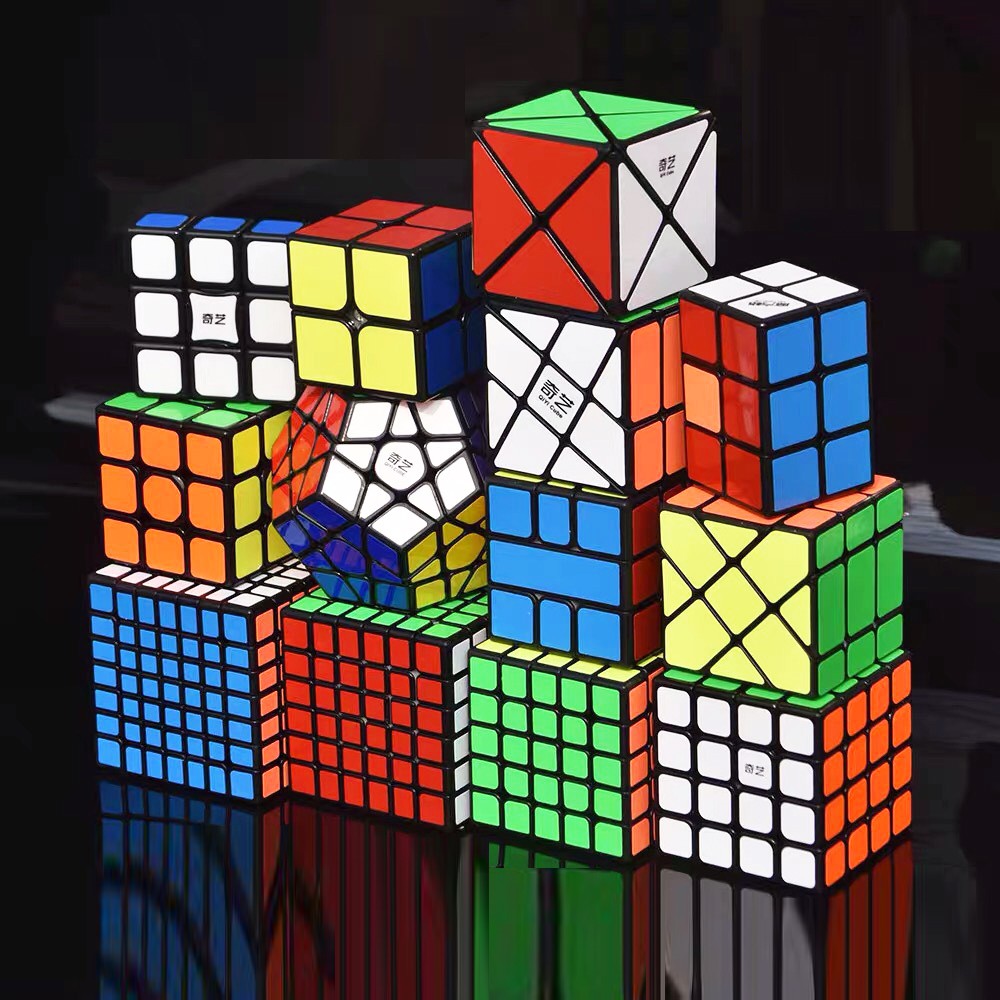 Rubik 2x2, 3x3, 4x4, 5x5 Megaminx, Pyraminx, Skewb, Mirror, Square SQ-1, Axis, Windmill, Fisher - Rubik Viền Đen Sticker