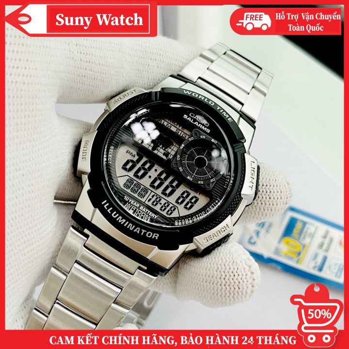 Đồng Hồ Nam Điện Tử Dây Thép Casio AE 1000WD-1AV Bảo Hành 1 Năm Hyma Watch
