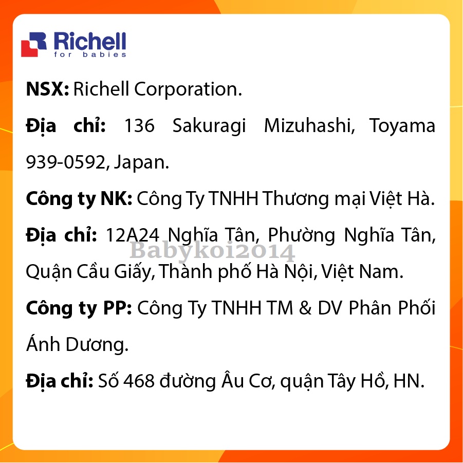 Cốc ống hút T.L.I Richell chính hãng