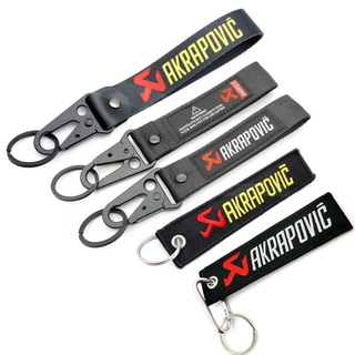 1 móc khóa xe mô tô thể thao thêu hình akrapovic