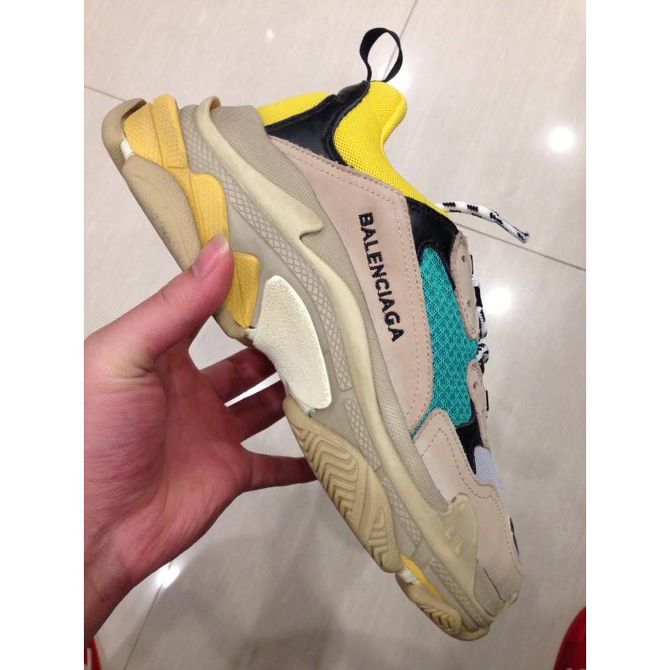 [ẢNH THẬT SHOP TỰ CHỤP 100%] GIÀY THỂ THAO SNEAKER BALENCIAGA TRIPLE S VÀNG XANH NAM NỮ