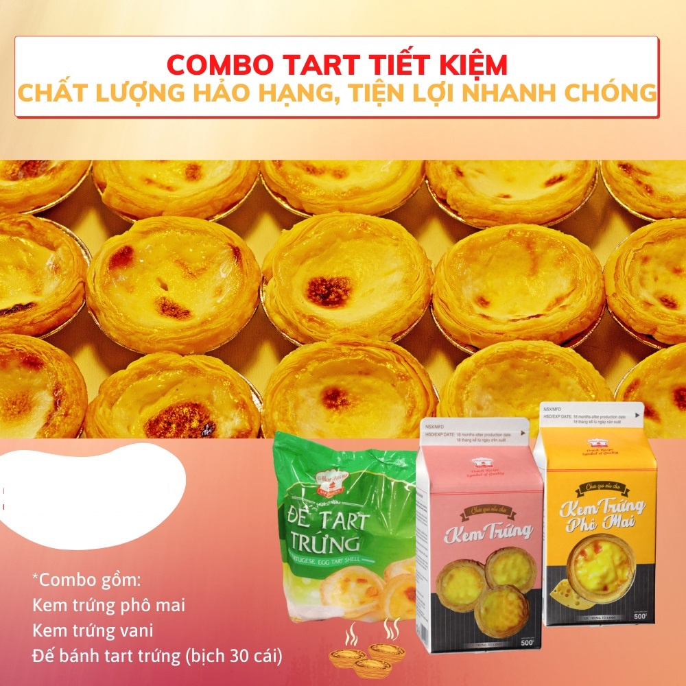 [Q.3] QUẬN 3 [HỎA TỐC] TART TRỨNG KÈM KEM NHẤT HƯƠNG COMBO 30 ĐẾ TART TRỨNG + 2 LOẠI KEM TRỨNG LÁ DỨA TRUYỀN THỐNG