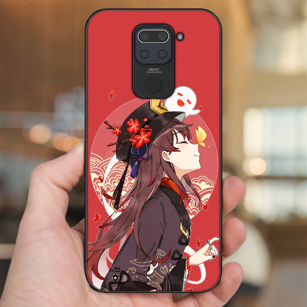 Ốp lưng Xiaomi Redmi Note 9 viền đen in hình Hutao Genshin Impact