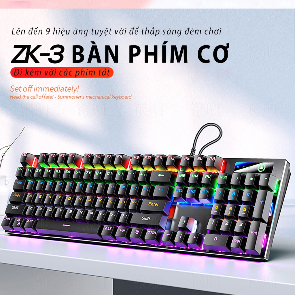 Bàn Phím Cơ Gaming NEXTAGE ZK3 TKL 87 Key Và Full Size 104 Key Đèn Led RGB Chuyên Chơi Game ESPORTS Cho Máy Tính