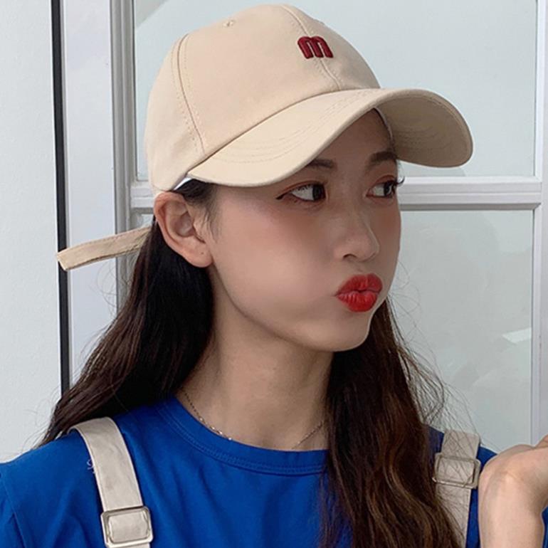 Mũ lưỡi trai thời trang thêu chữ M phong cách hip hop kiểu mùa hè Hàn Quốc năng động trẻ trung dành cho cả nam và nữ Đẹp