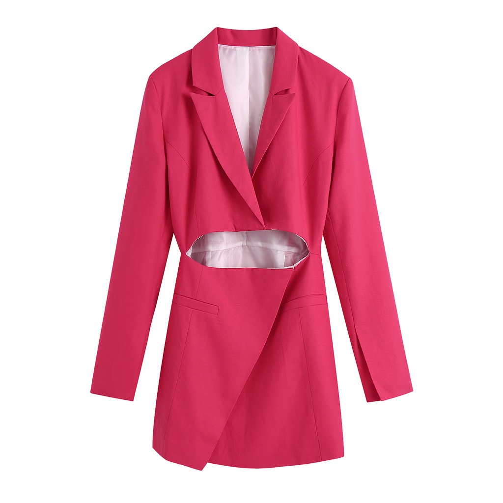 Zara Morocco full tag - Đầm Zara hồng khoét eo thời trang DT9KBG85N10