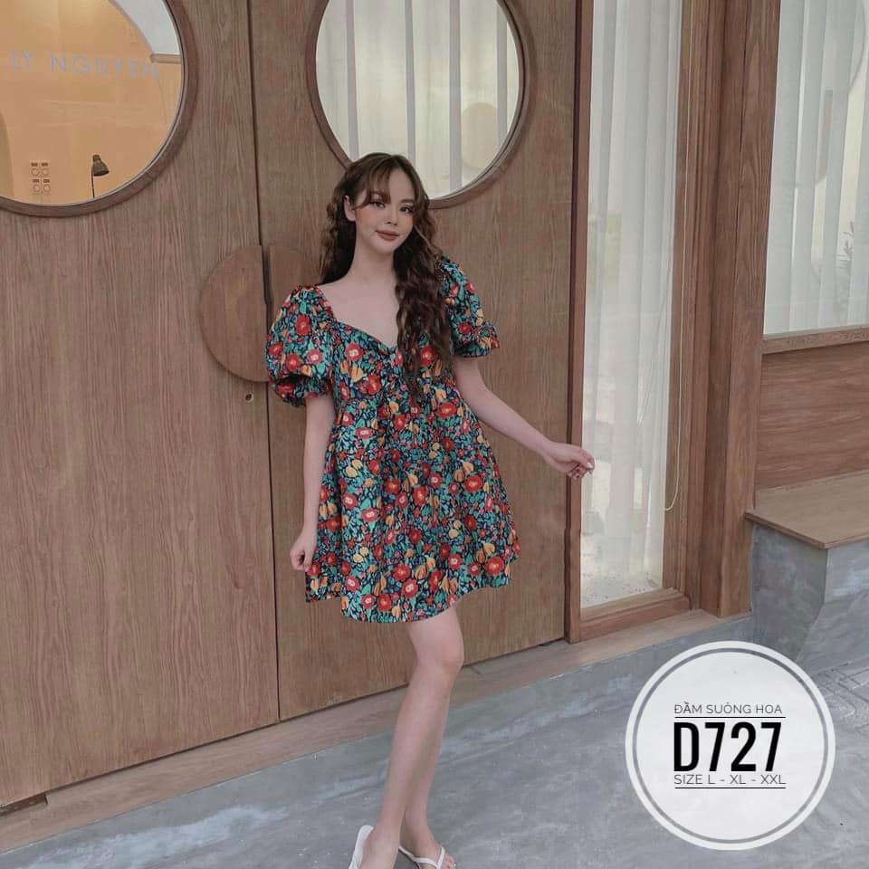 BIGSIZE Đầm suông hoa D727 Chất liệu: vải kate xô