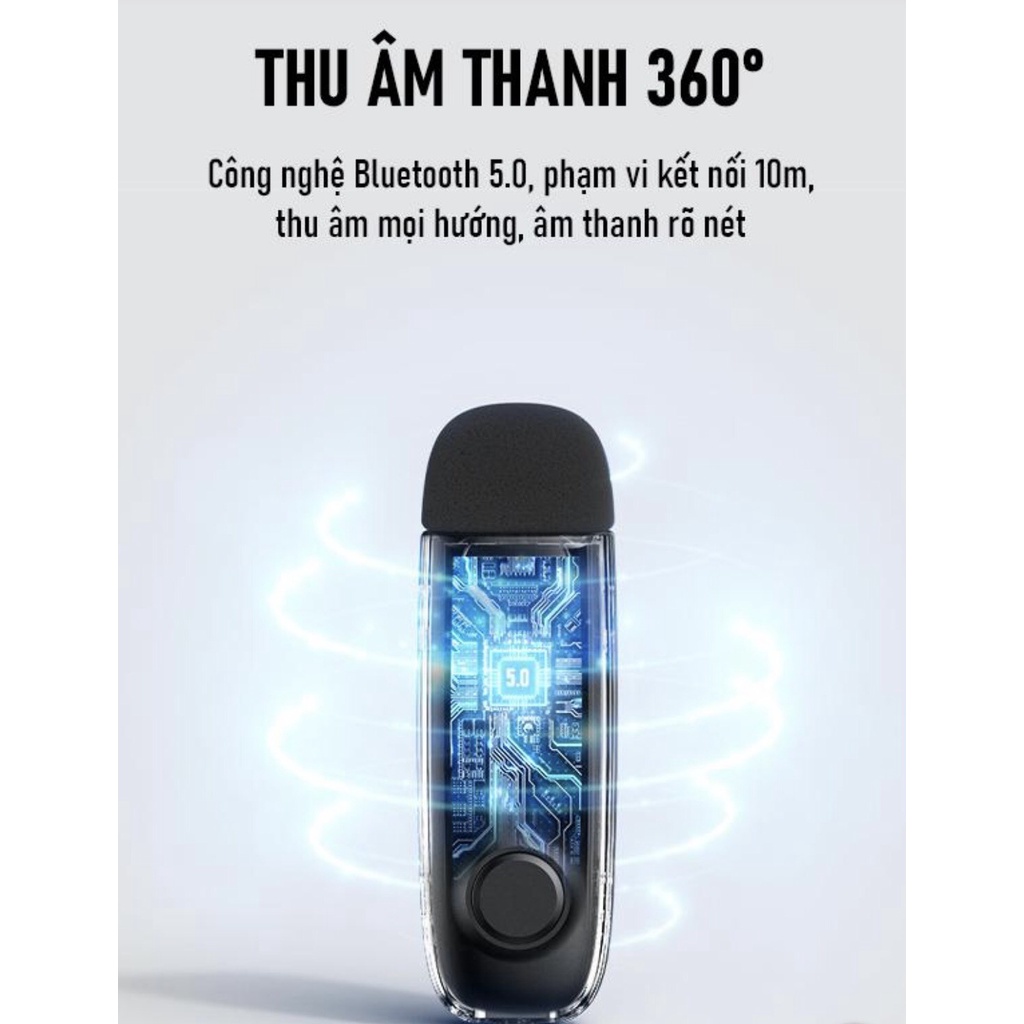 Microphone Không Dây Nhỏ Gọn Tiện Dụng Khoảng Cách Kết Nối 10m Qua Cổng Type-C Dùng Cho Điện Thoại Android