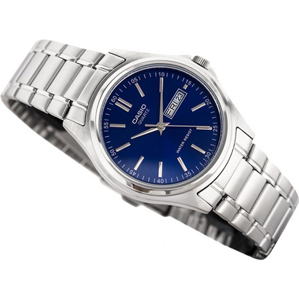 Đồng Hồ Casio Nam MTP-1239D-2ADF Dây kim loại - mặt xanh