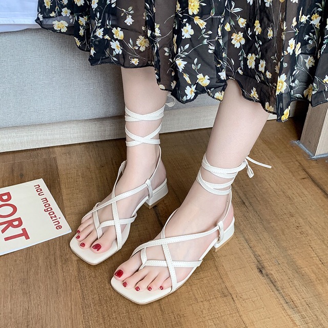 [ ord taobao ] Dép sandal nữ dây dép xỏ chân dây ôm cổ chân