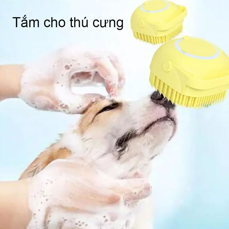 Bàn chải tắm silicon tạo bọt mềm mại, gội đầu, tẩy da chết, massage cơ thể, phù hợp cho bé yêu