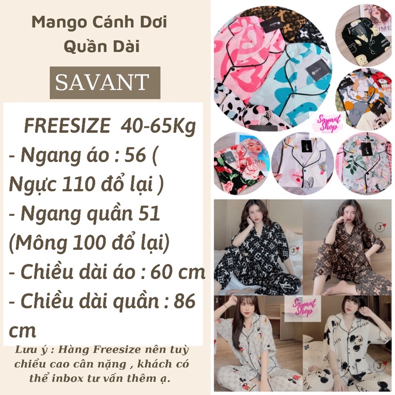 [ VẢI ĐẸP ] Pizama Cánh Dơi Tay Lỡ Quần Dài Vải Mango Siêu Đẹp ❣️ FREESIZE DƯỚI 65Kg ❣️