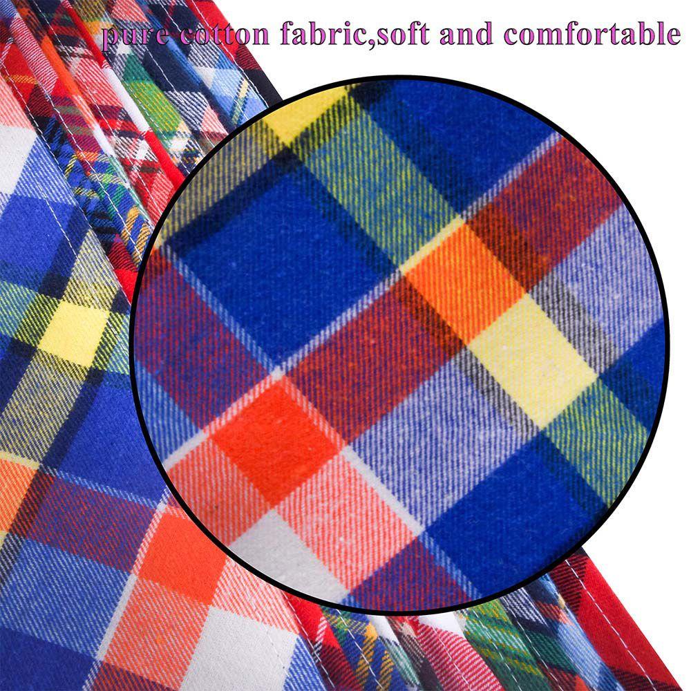 AUGUSTINA Khăn Choàng Cổ Mềm Mại Họa Tiết Sọc Caro Có Thể Điều Chỉnh Cho Cún Cưng