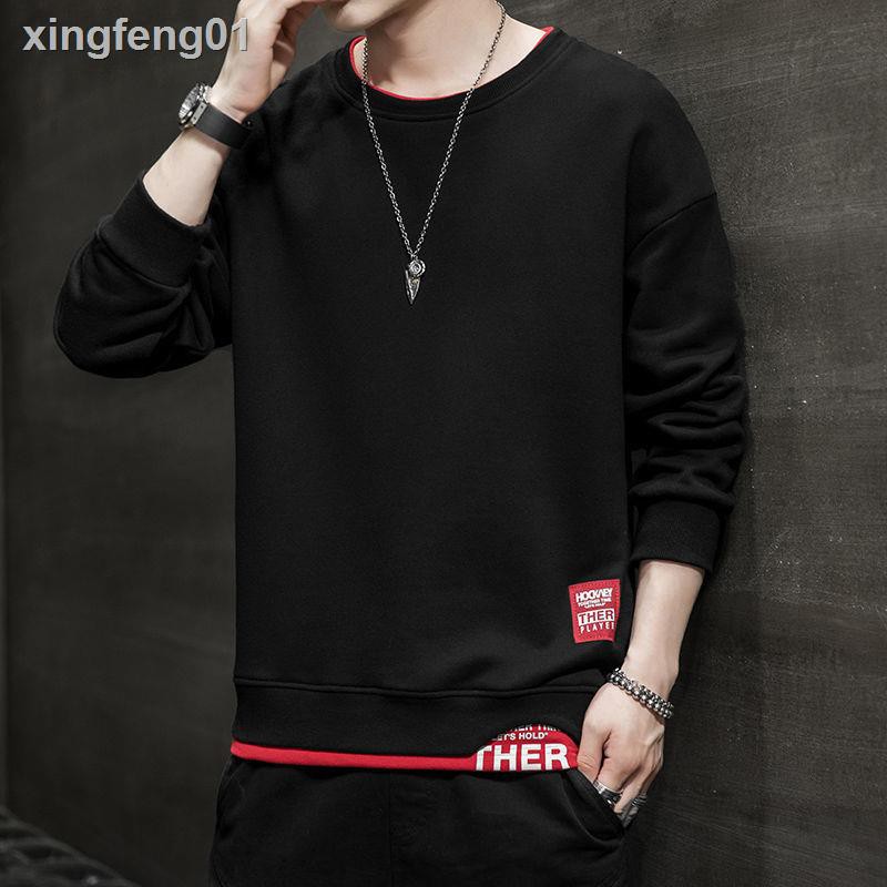 Áo Sweater Cổ Tròn Dáng Rộng Giả Nhiều Lớp Kiểu Hàn Quốc Cá Tính Cho Nam