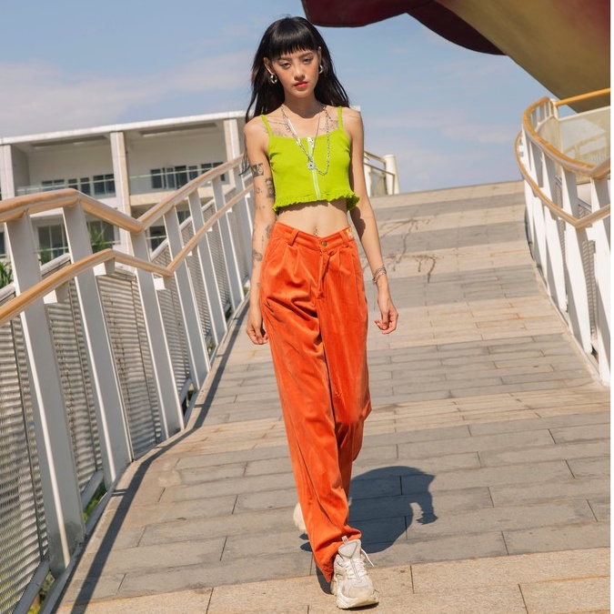 Quần Dài Nhung Cam TARTAN - Velvet Pant / Orange / Best Seller - TIẾT KIỆM 𝟑𝟗𝐤 khi mua combo 2 sản phẩm !!