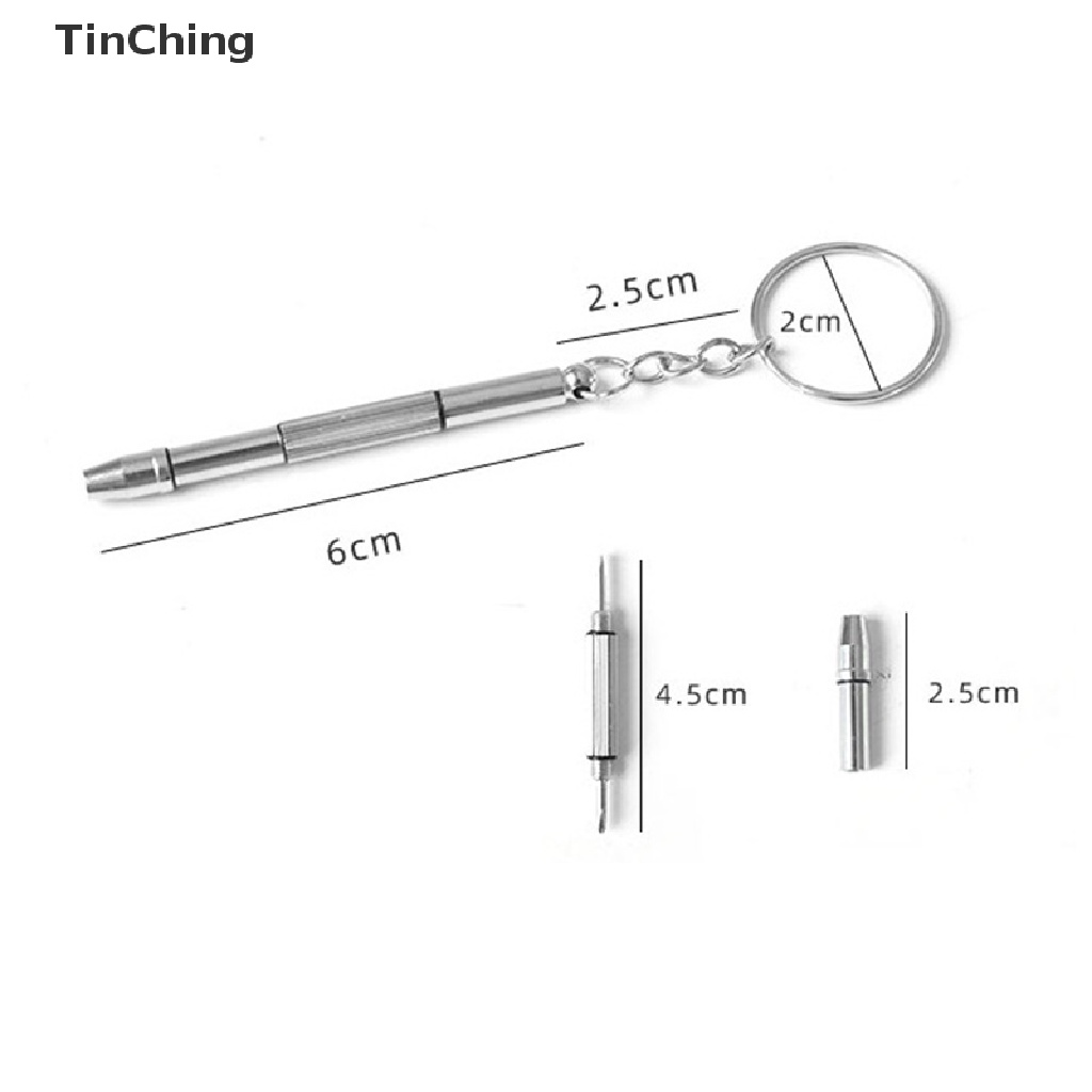 Tua vít sửa chữa kính mắt 4 trong 1 có móc khóa thời trang tiện lợi