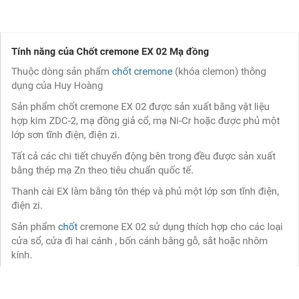 Clemon mạ đồng Ex02 Huy hoàng cửa chính