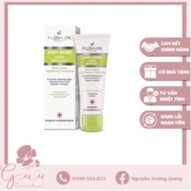Kem kiểm soát dầu và điều tiết nhờn Floslek Anti Acne Mattifying Cream 50ml