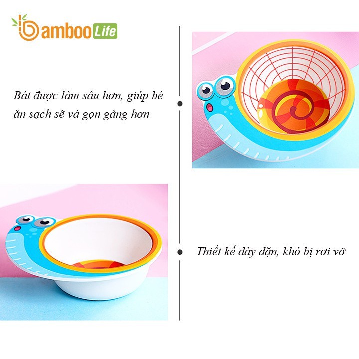 Bát Ăn Dặm Cho Bé Hình Thú Đáng Yêu, Khay Ăn Dặm Sợi Tre An Toàn Cho Trẻ