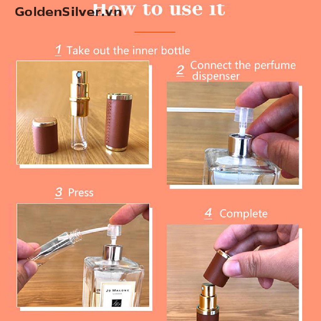 [Hàng mới về] Chai rỗng xịt nước hoa 5ml chất liệu bọc da tiện dụng