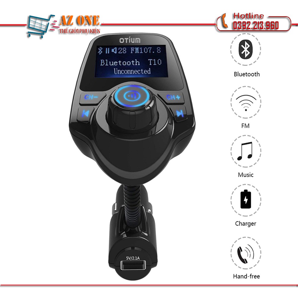 Máy Nghe Nhạc MP3, FM Không Dây Bluetooth Trên Ô TÔ Bằng Tẩu Sạc T10 - T10 Car Wireless MP3