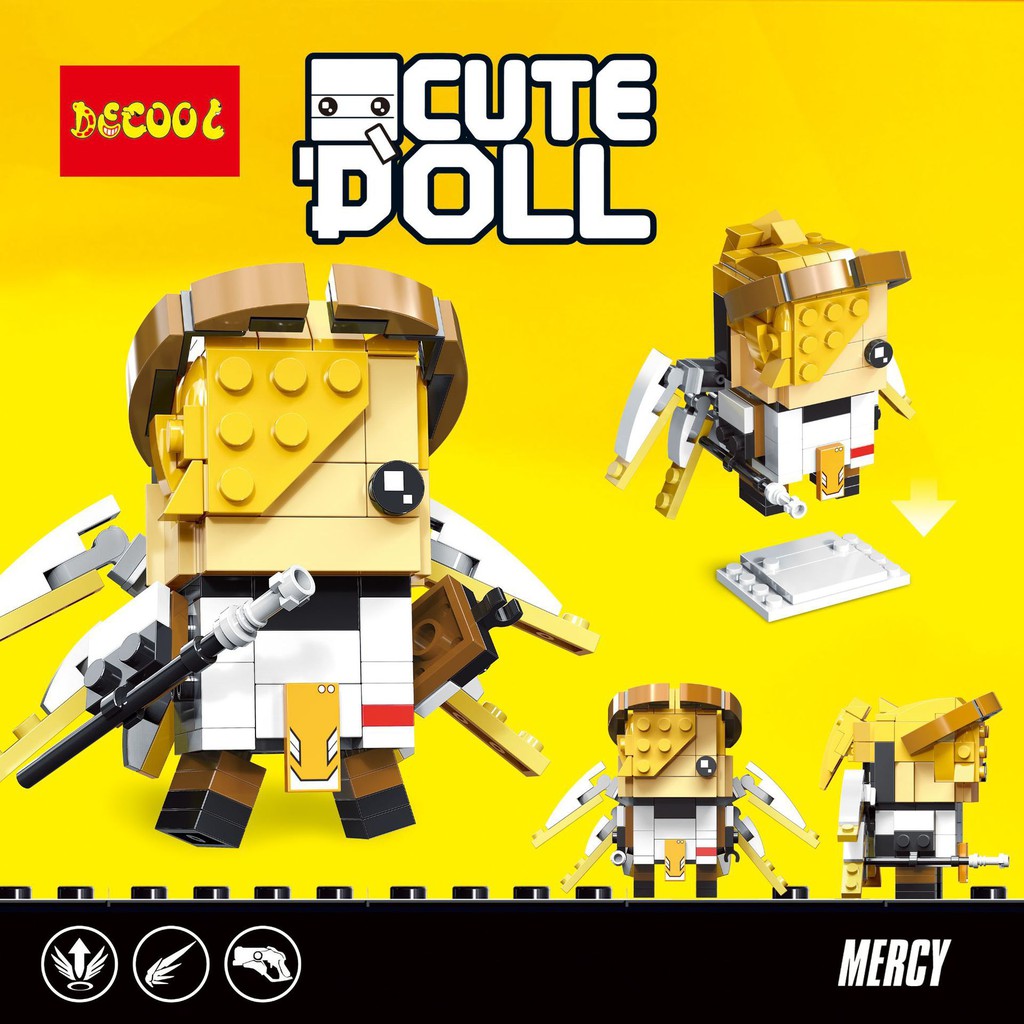 DECOOL 6853-6858 Bộ 6 Brick Headz nhân vật trong Overwatch - Đồ chơi Lắp ghép Minifigures Mô hình Mini BrickHeadz