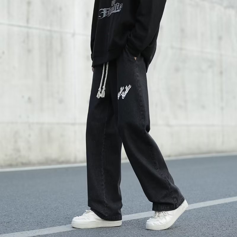 Quần jeans Dài In Chữ Phong Cách Thời Trang Hàn Quốc Cho Nam Giới Size S-3XL