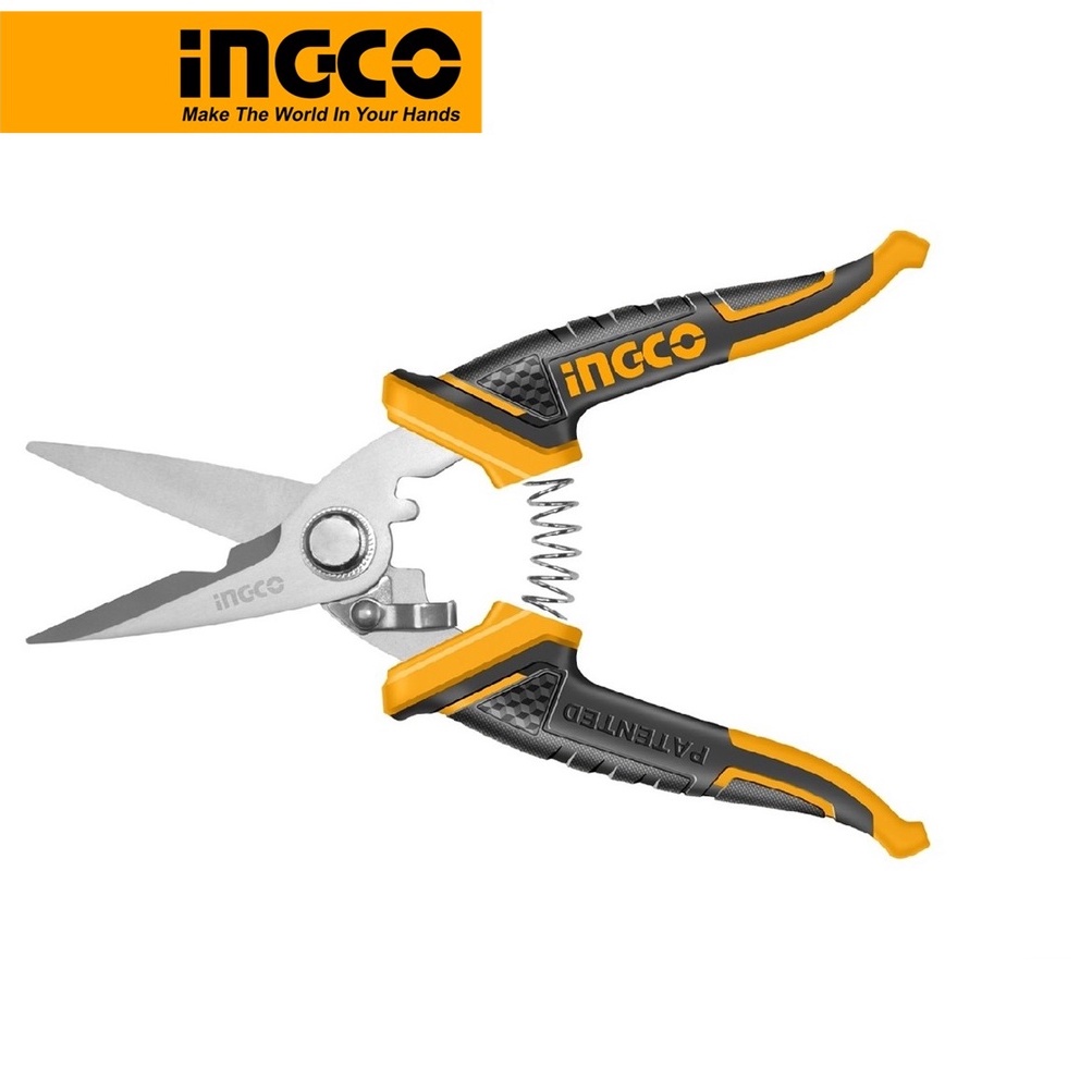 Kéo cắt đa năng 18cm tay cầm cao su TPR INGCO HES0187