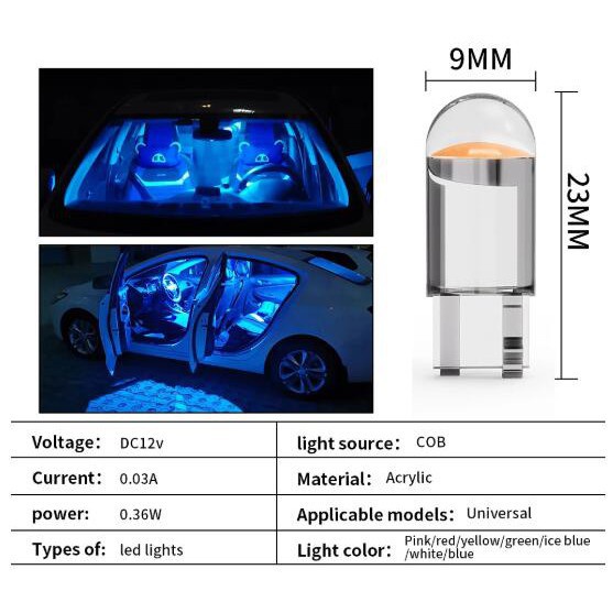 Đèn chiếu sáng LED COB T10 W5W WY5W 168 501 2825 cho biển số đèn đỗ xe hoặc cửa xe hơi