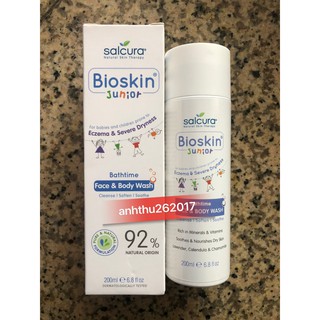 BIOSKIN JUNIOR BATHTIME FACE & BODY WASH 200ML - SỮA RỬA MẶT VÀ TẮM TOÀN THÂN CHO TRẺ EM
