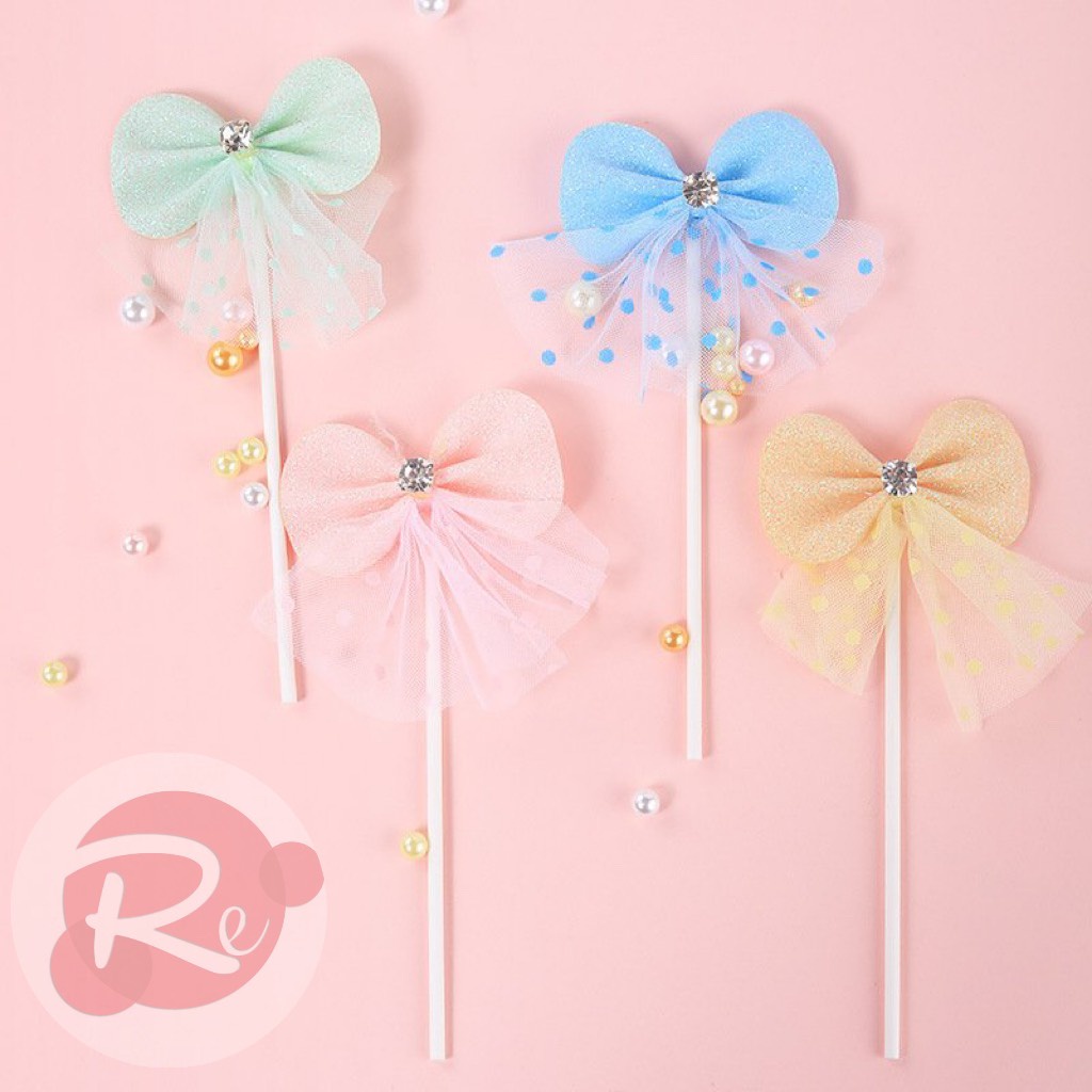 [SIÊU RẺ❤️] – Nơ vải - Trang trí bánh sinh nhật bánh kem