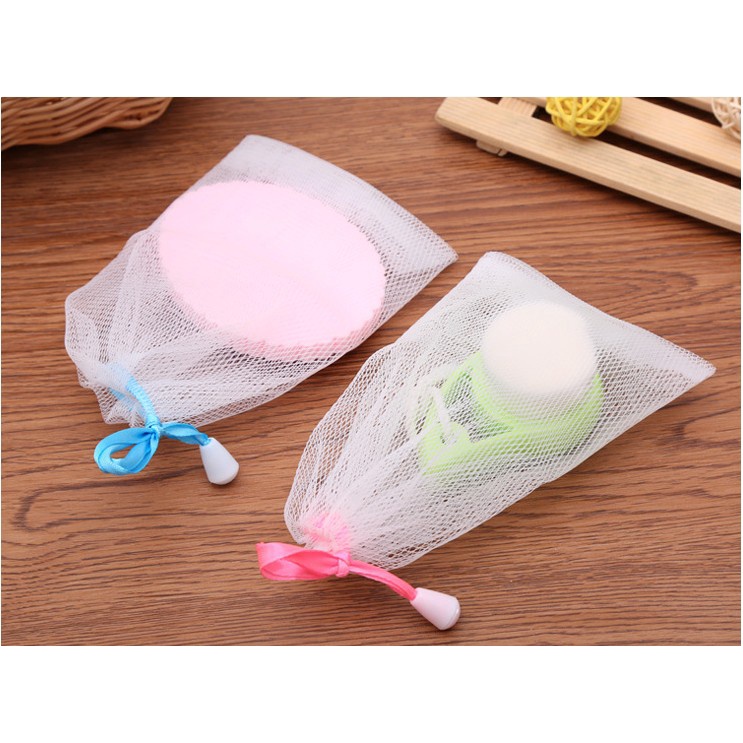 Túi Lưới Đựng Xà Phòng Tạo Bọt Tiện Lợi, Túi Tạo Bọt Có Dây Rút Soap Foaming Mesh Bag (loại 2 lớp dày dặn) - LAI'S STORE