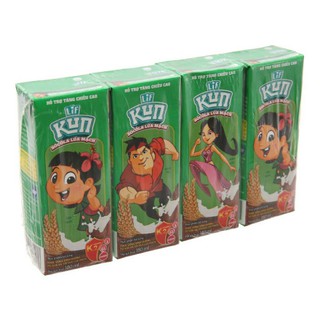 Sữa Kun socola lúa mạch 1 lốc 4 hộp x 110ml.Gom thẻ tặng bóng cực kun