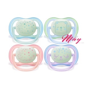 Ty ngậm philips AVENT Ultra Air 0-6 -18tháng,phát sáng ban đêm SCF376/10