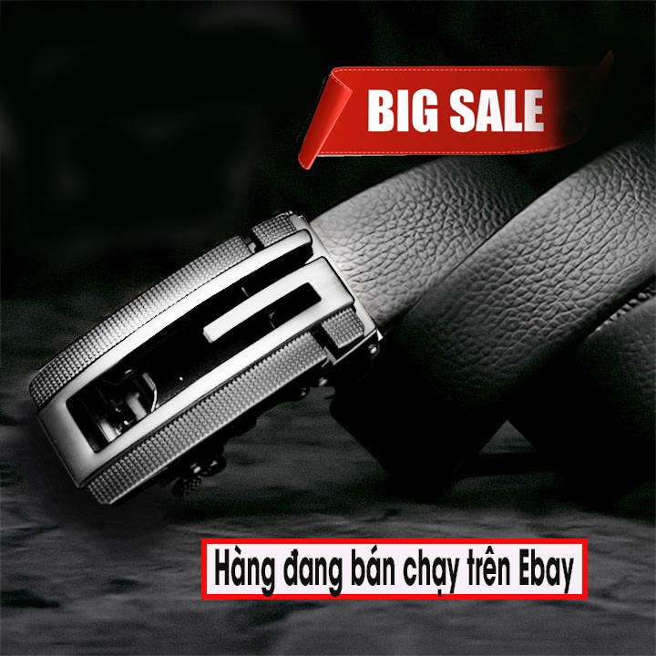 Thắt lưng nam da bò gài tự động cao cấp mặt chữ G