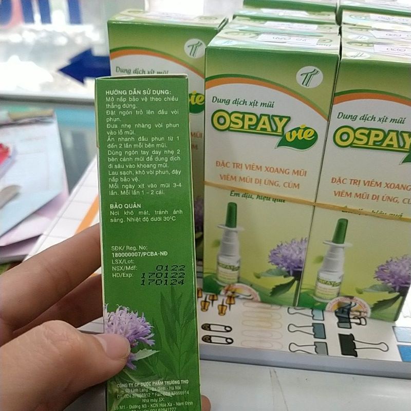 OSPAY vie hỗ trợ giúp thông mũi, ngạt mũi- Hộp 15ml