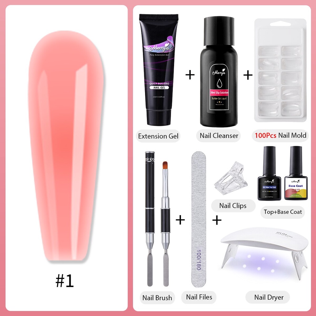 MONJA [Hàng mới về] Bộ 9 Dụng Cụ Làm Móng Chuyên Dụng Chất Lượng Cao