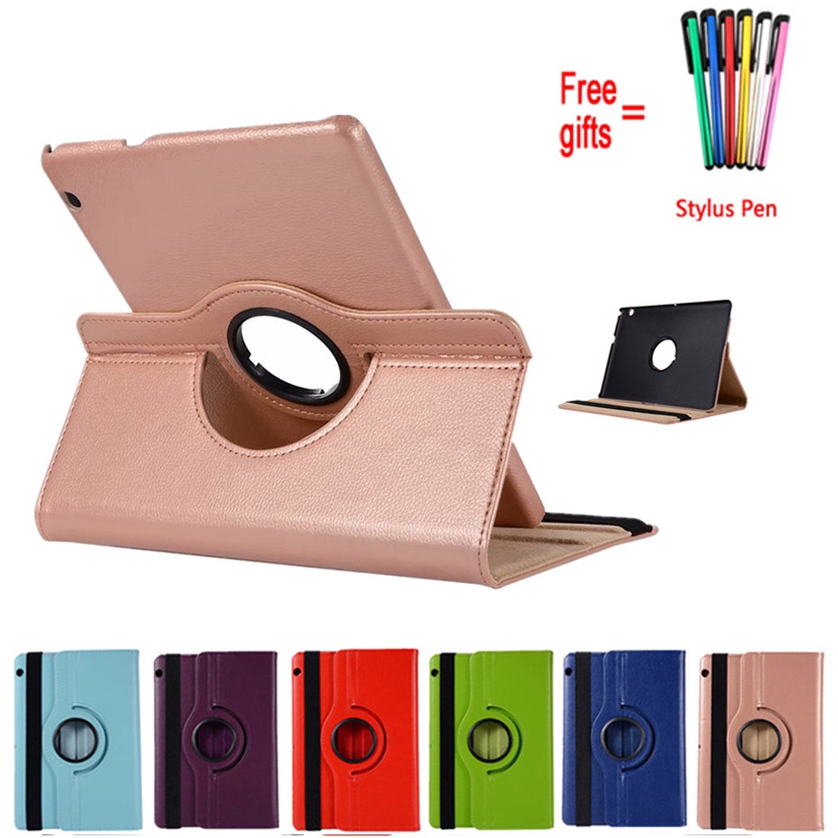 Ốp máy tính bảng PU đế lật xoay 360 độ tự động ngủ thức cho HUAWEI MEDIAPAD T3 10 9.6 INCH 7.0" 8.0"