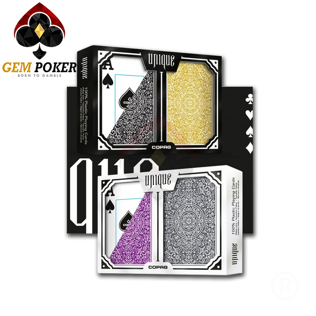 ⚜️ BÀI POKER COPAG® "UNIQUE" PURPLE/GRAY 100% PLASTIC CAO CẤP ⚜️